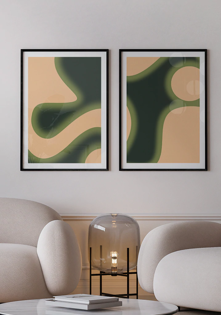 Vert II - Framed art print